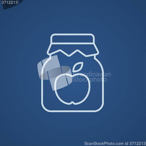 Image of Apple jam jar line icon.