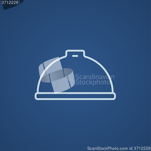 Image of Restaurant cloche line icon.