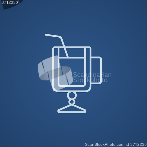 Image of Glass with drinking straw line icon.