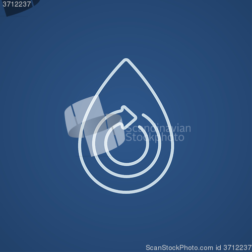 Image of Water drop with circular arrow line icon.