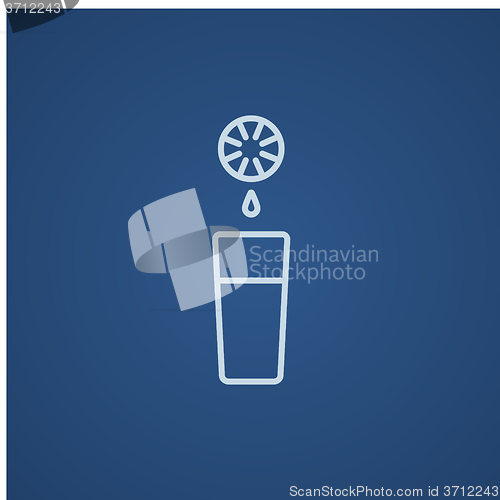 Image of Glass of juice line icon.