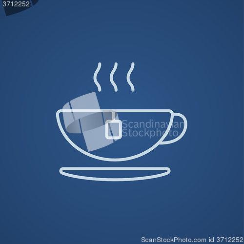 Image of Hot tea in cup line icon.