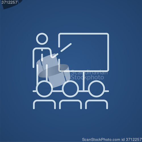 Image of Business presentation line icon.