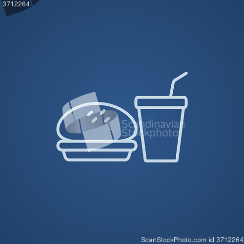 Image of Fast food meal line icon.