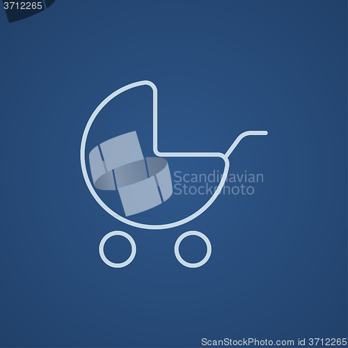 Image of Baby stroller line icon.