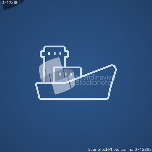 Image of Cargo container ship line icon.