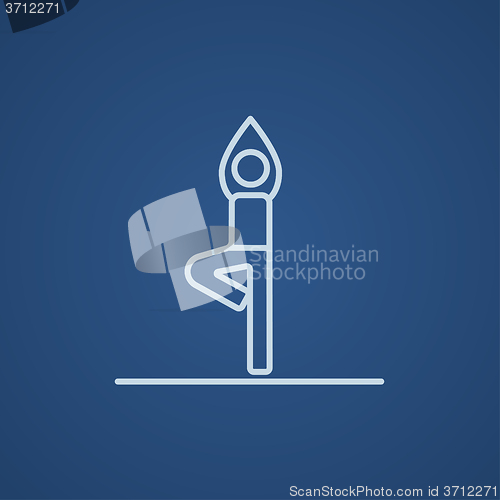 Image of Man practicing yoga line icon.