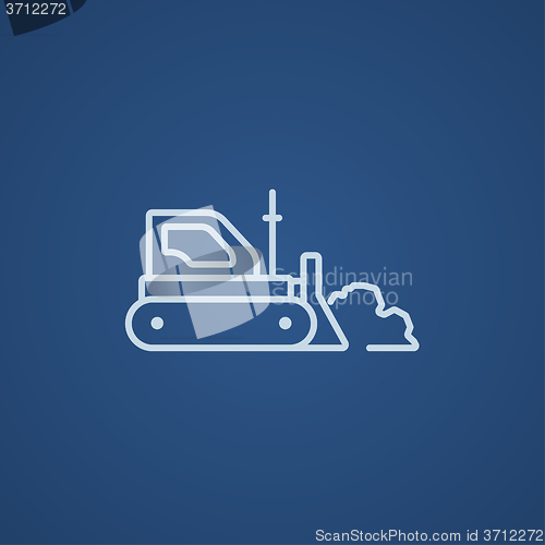 Image of Bulldozer line icon.