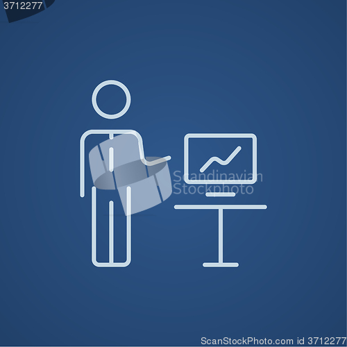 Image of Business presentation line icon.