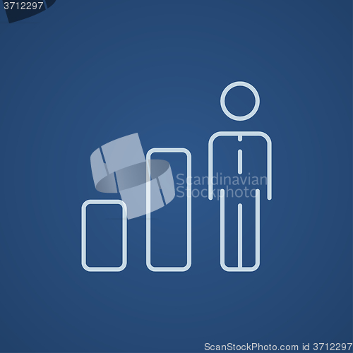 Image of Businessman and graph line icon.