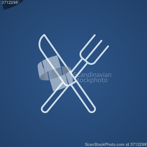 Image of Knife and fork line icon.