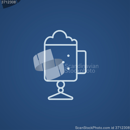 Image of Glass mug with foam line icon.