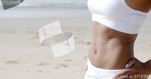 Image of Closeup Of Woman\'s Flat Stomach