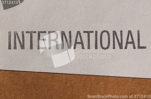 Image of International label on paper