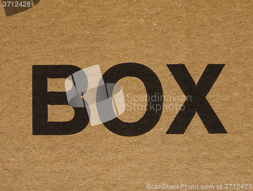 Image of Box label on cardboard