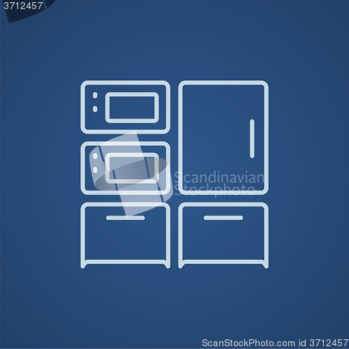 Image of Household appliances line icon.