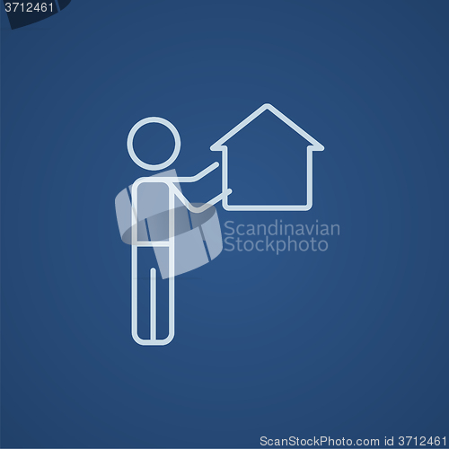 Image of Real estate agent line icon.