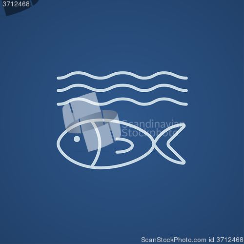 Image of Fish under water line icon.