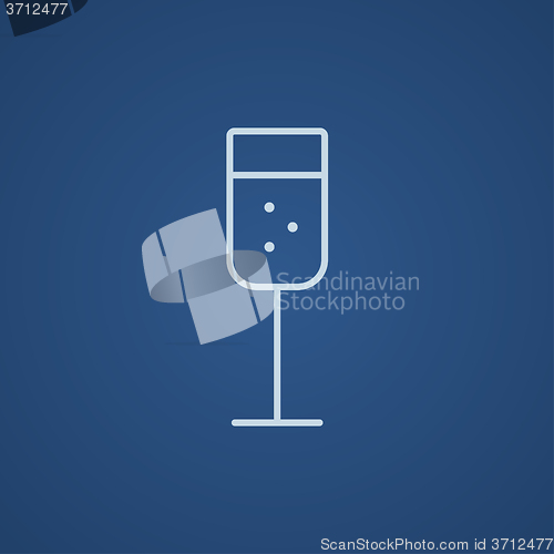 Image of Glass of champagne line icon.