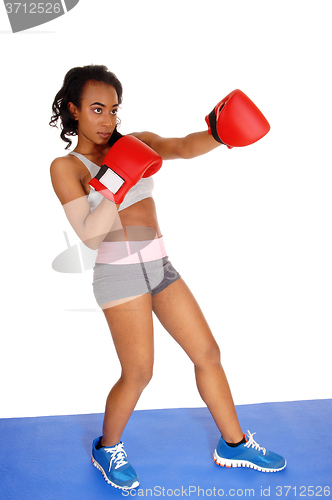 Image of Boxer woman giving a punch.