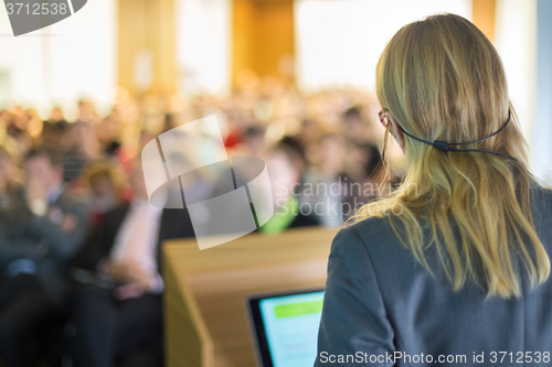 Image of Speaker at Business Conference and Presentation.