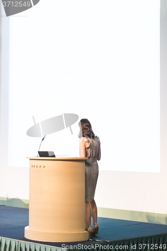 Image of Business woman making business presentation.