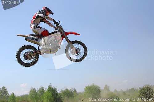 Image of ARSENYEV, RUSSIA - AUG 30: Rider participates in the  round of t