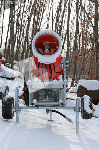 Image of Snowmaking is the production of snow  on ski slopes. 