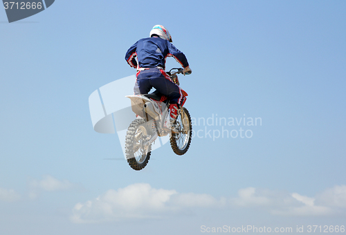 Image of ARSENYEV, RUSSIA - AUG 30: Rider participates in the  round of t