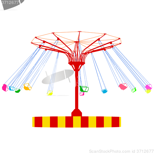 Image of Silhouette atraktsion colorful ferris wheel. illustration