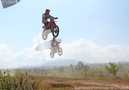 Image of ARSENYEV, RUSSIA - AUG 30: Rider participates in the  round of t