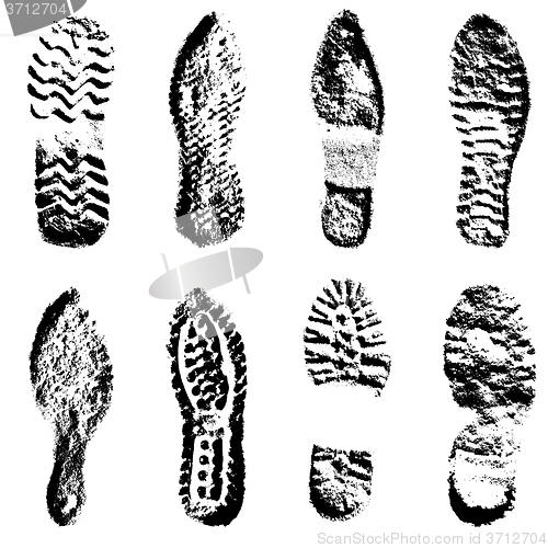 Image of Collection  imprint soles shoes  black  silhouette. illustration