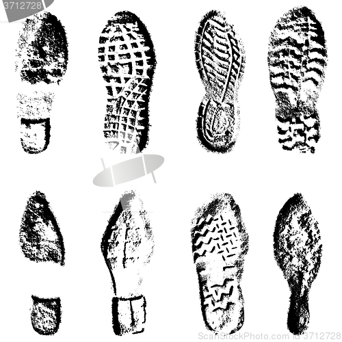 Image of Collection  imprint soles shoes  black  silhouette. illustration