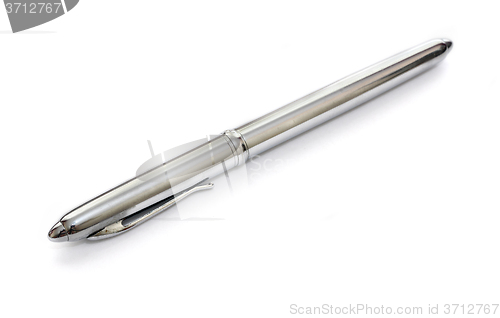 Image of Silver metal pen isolated on white background
