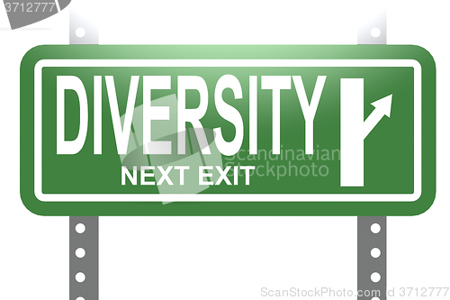 Image of Diversity green sign board isolated