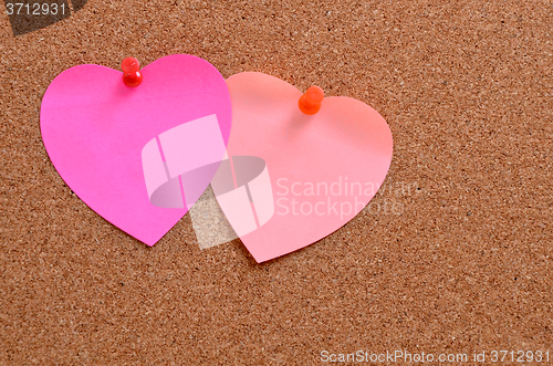 Image of Heart shaped paper notes with envelope 