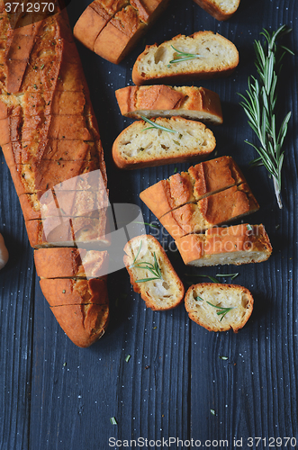 Image of garlic bread with rosemary