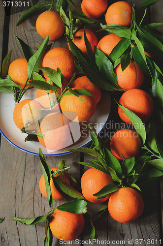 Image of fresh mandarins with leafs