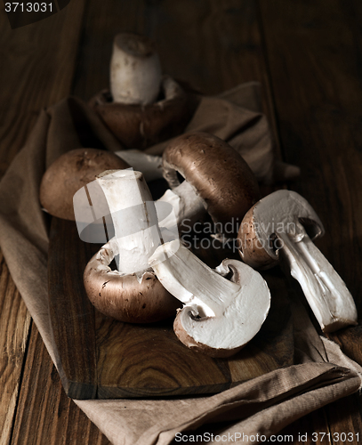 Image of Brown champignon mushrooms