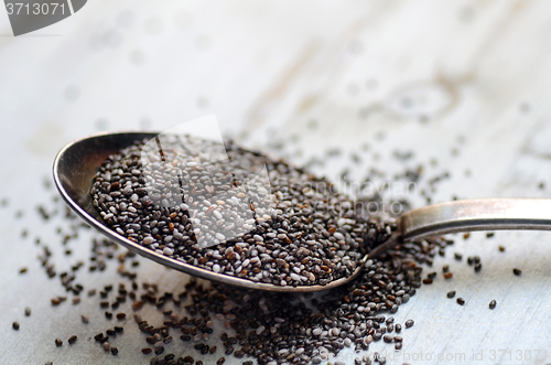 Image of raw organic chia seeds