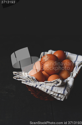 Image of Chicken eggs on the table