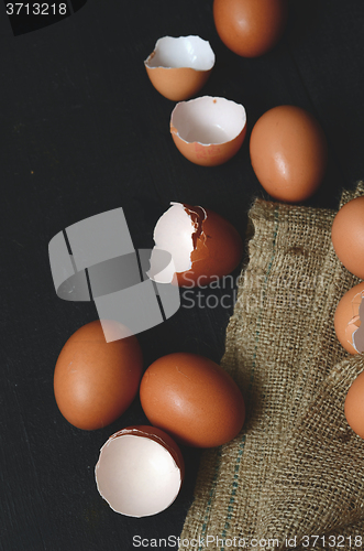 Image of Chicken eggs on the table