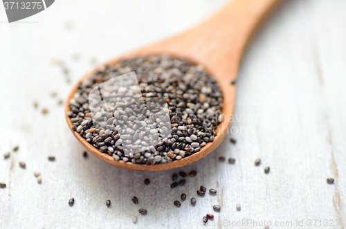 Image of raw organic chia seeds