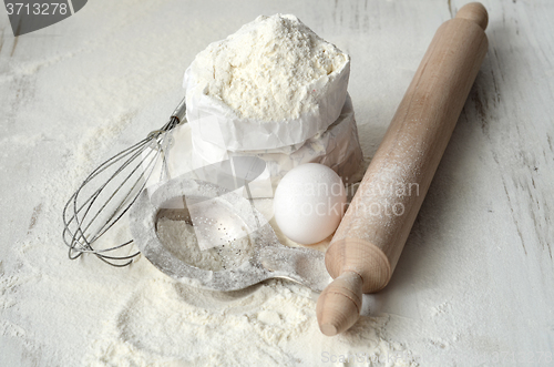 Image of baking ingredients on a table