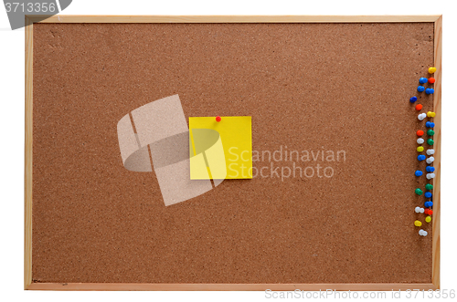 Image of Blank notes pinned into corkboard