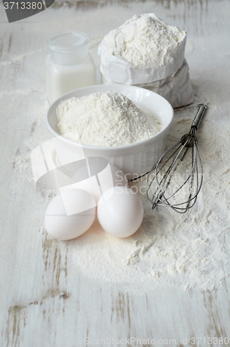 Image of baking ingredients on a table