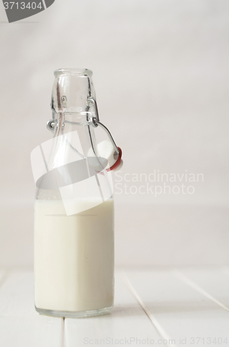 Image of Milk in a glass bottle
