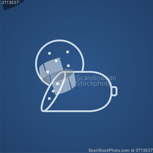 Image of Sliced wurst line icon.