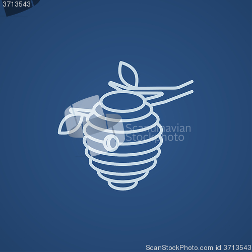 Image of Bee hive line icon.