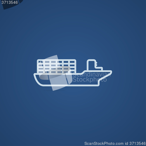 Image of Cargo container ship line icon.